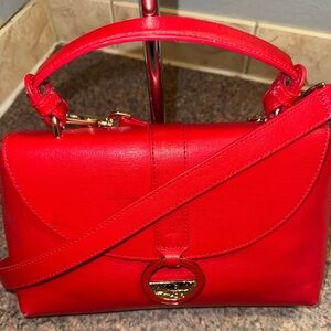 Versace Collection Red leather Crossbody Bag EUC. With COA